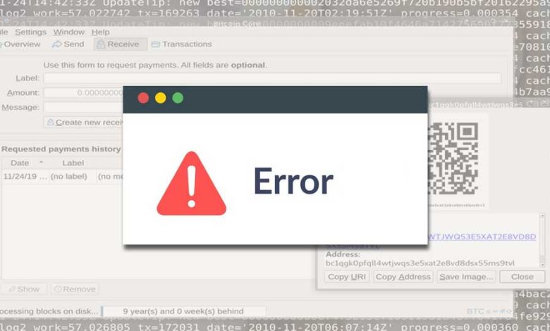Bitcoin wallet crash