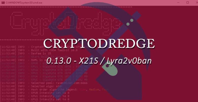CryptoDredge 0.13.0: x21s, lyra2vc0ban
