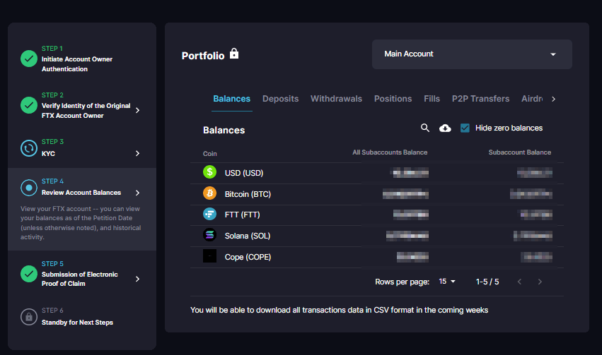 bankrupt ftx account balance