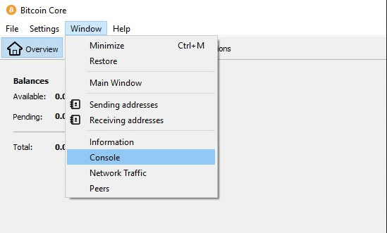 bitcoin console